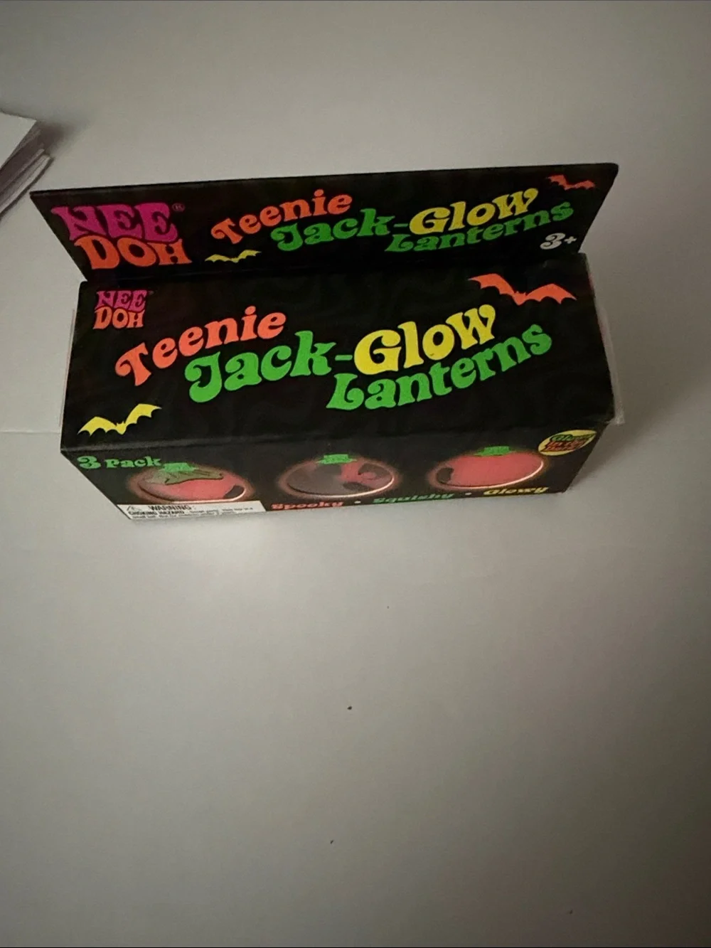 NeeDoh Teenie Jack-Glow Lanterns 3-Pack - Orange Pumpkin Party Favors